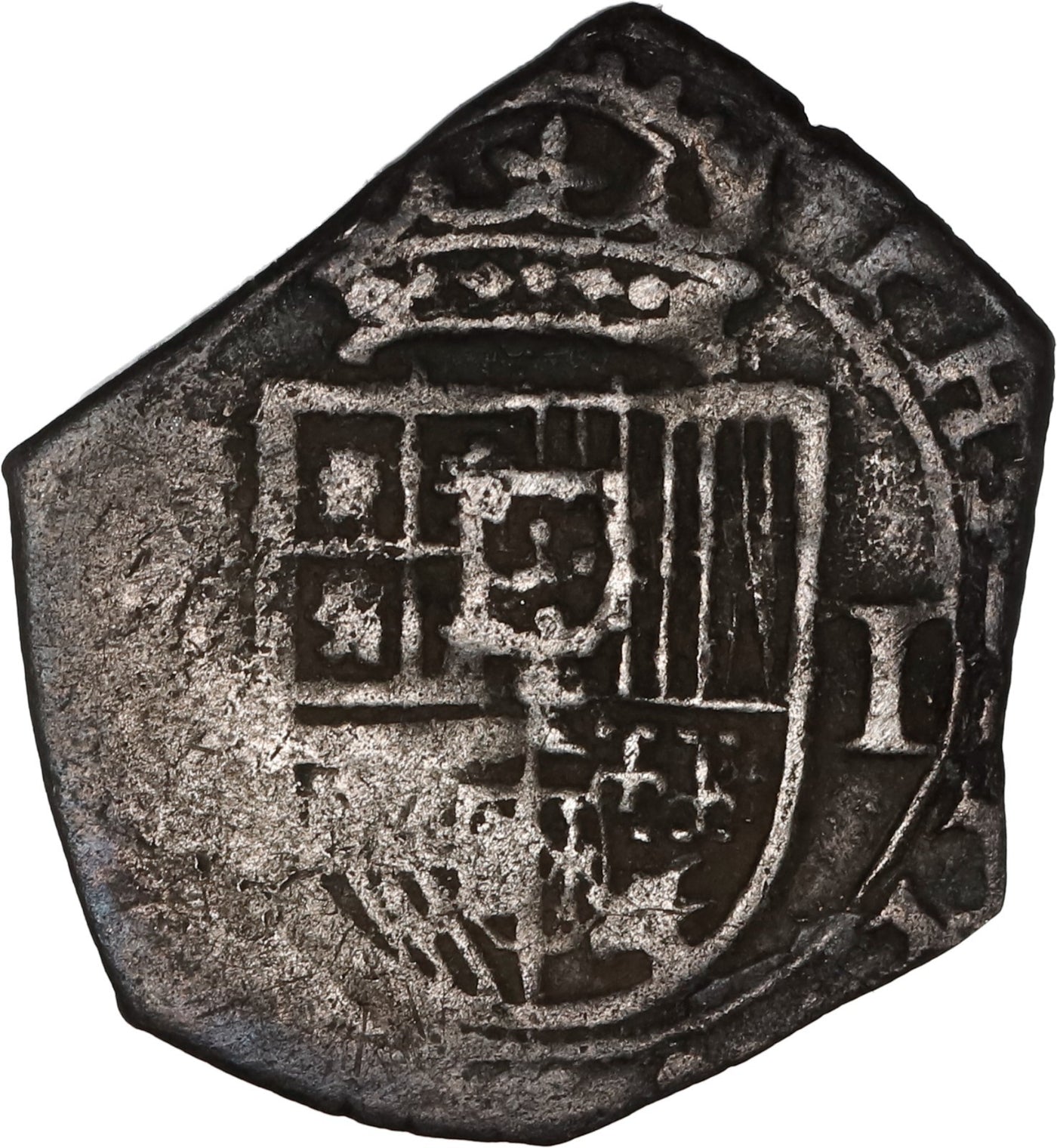 SPAIN, Seville, cob 1 real, Philip III, assayer not visible.