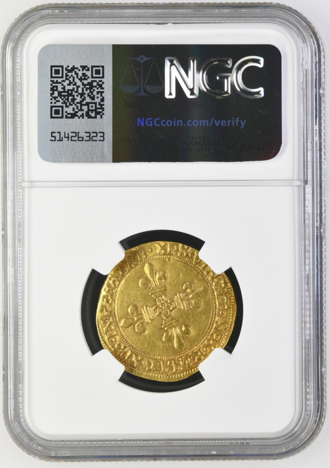 FRANCE Romans Mint Gold Ecu d'or du Dauphiné Francis I NGC AU 58 Gad-321 Rare