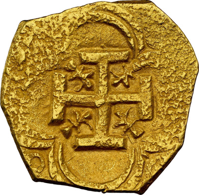 SPAIN, Seville, gold cob 2 escudos, Philip III, assayer G ABOVE mintmark S