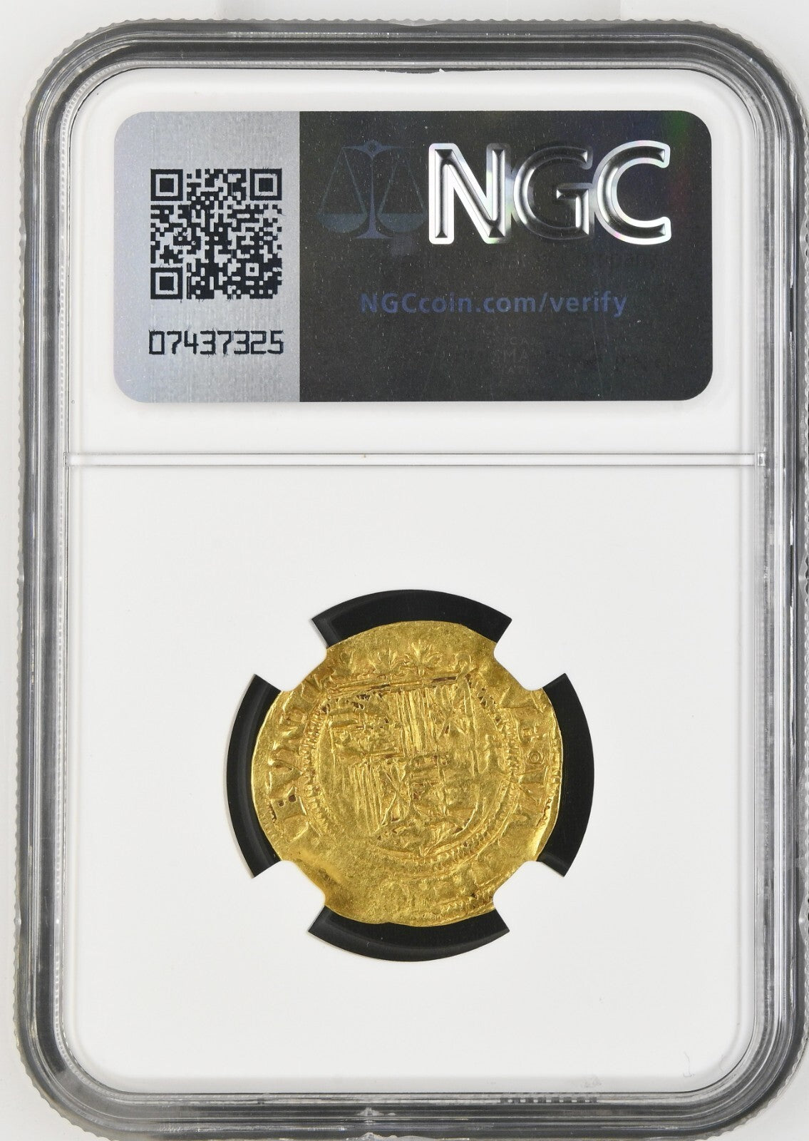 SPAIN Seville Gold Excelente Ferdinand-Isabel Dot between Busts NGC AU 55