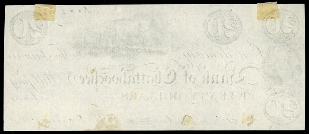 Columbus Georgia Farmer's Bank of Chattahoochee $20 Proof (1830s) Haxby-GA110G14