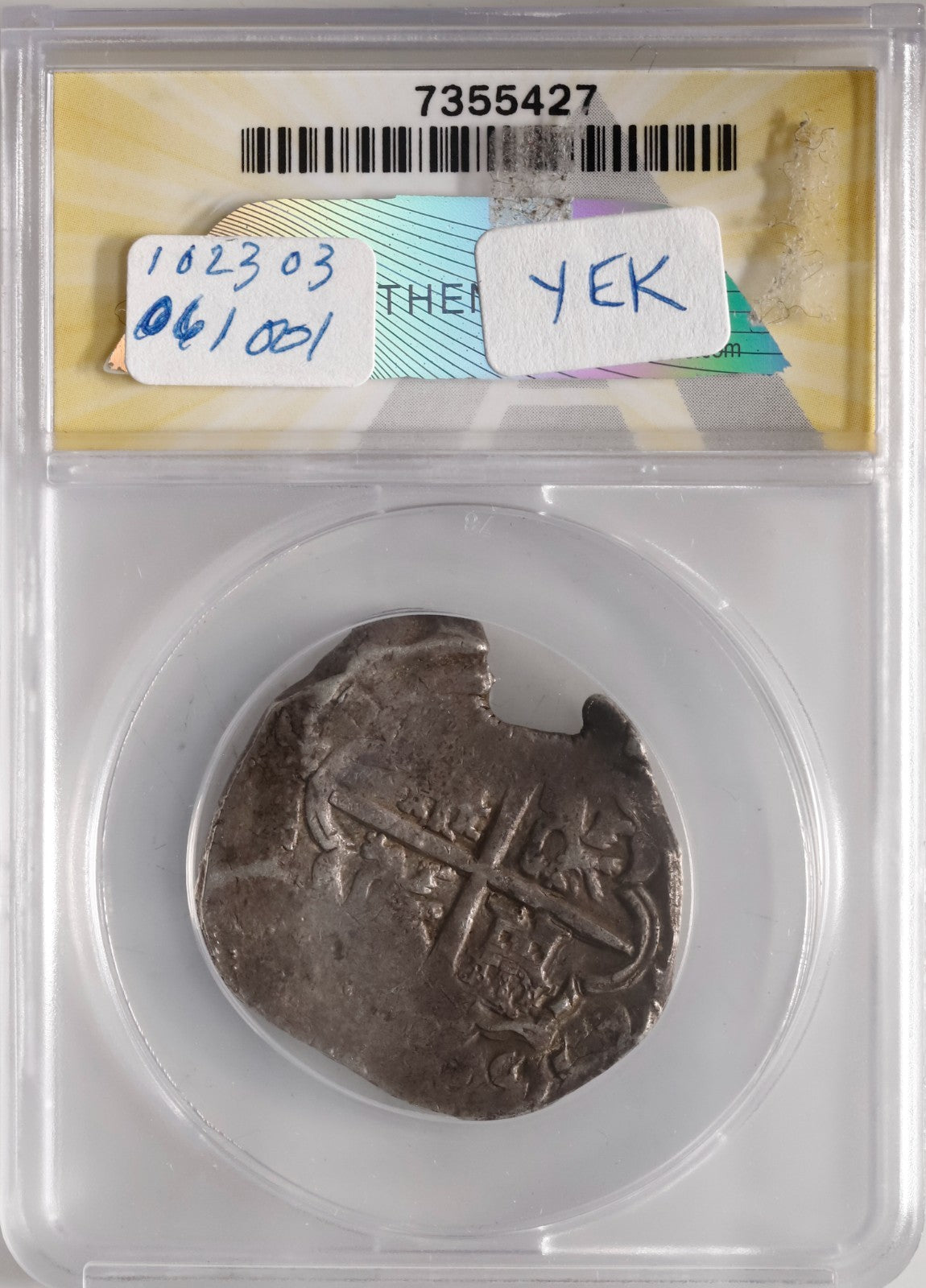 SPAIN, Seville, cob 4 reales, 1613 V, ANACS VF 20.