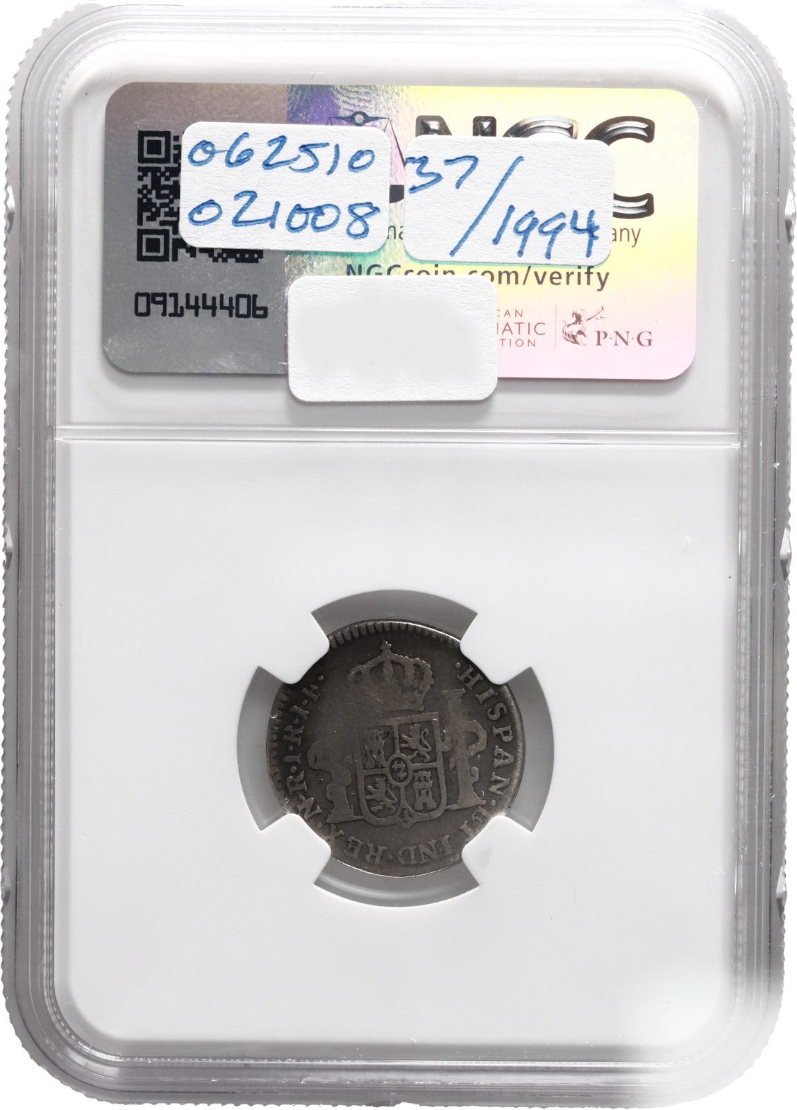 COLOMBIA, Bogotá, bust 1 real, Ferdinand VII, 1810 JF, NGC AG 3, ex-Becerra.