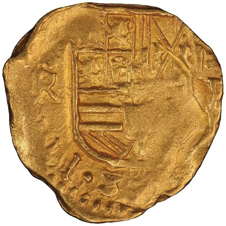 Bogotá Colombia Gold Cob 2 Escudos 1655 Assayer R PCGS MS62 Cal-1812 Rare