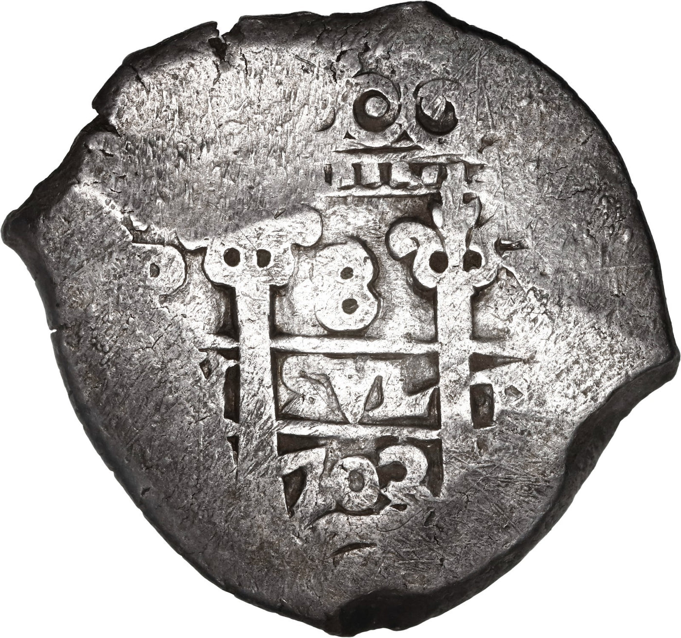 BOLIVIA, Potosí, cob 8 reales, 1703/2 Y, rare.