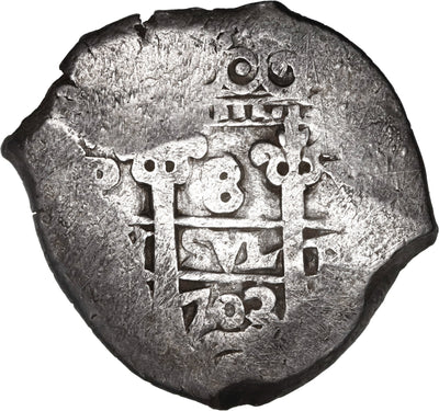BOLIVIA, Potosí, cob 8 reales, 1703/2 Y, rare.