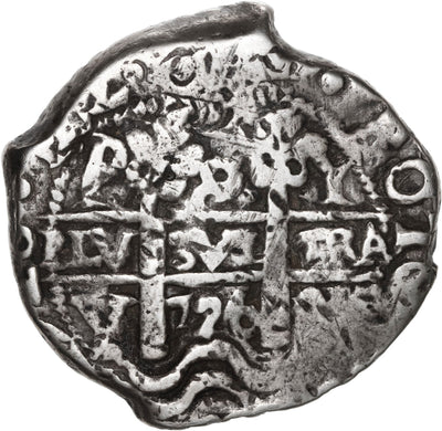 BOLIVIA, Potosí, cob 8 reales, 1726 Y, Louis I, legend ending in EL•, rare.