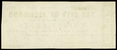 Richmond Virginia City of Richmond 30 Cents Apr. 14, 1862 Civil War Note