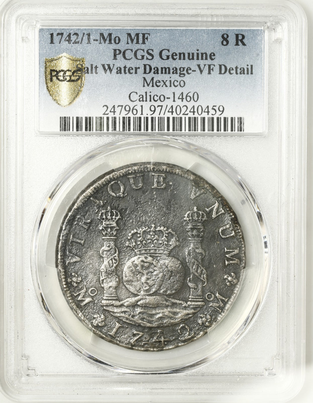 Rooswijk Shipwreck, MEXICO, Mexico City, pillar 8 reales, 1742/1