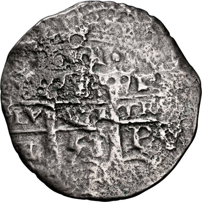 Capitana Shipwreck (1654) BOLIVIA, Potosi, cob 8 reales, 1653 E, with dot-PH-dot