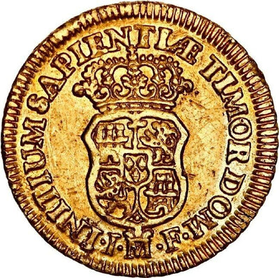 SPAIN Madrid Gold Bust 1 Escudo Philip V 1736 JF Cal-1715 KM-342 Rare