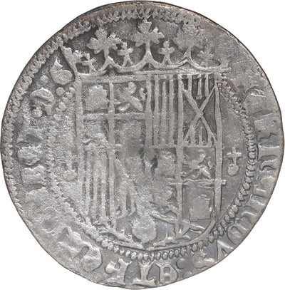 SPAIN, Granada, 1 real, Ferdinand-Isabel, assayer cross-topped O flanking shield