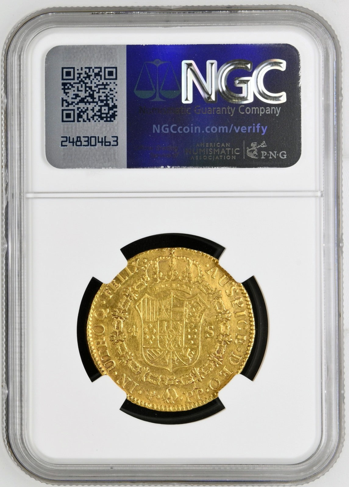 BOLIVIA Potosí Gold Bust 4 Escudos Charles IV 1801 PP NGC XF Details Rare Date