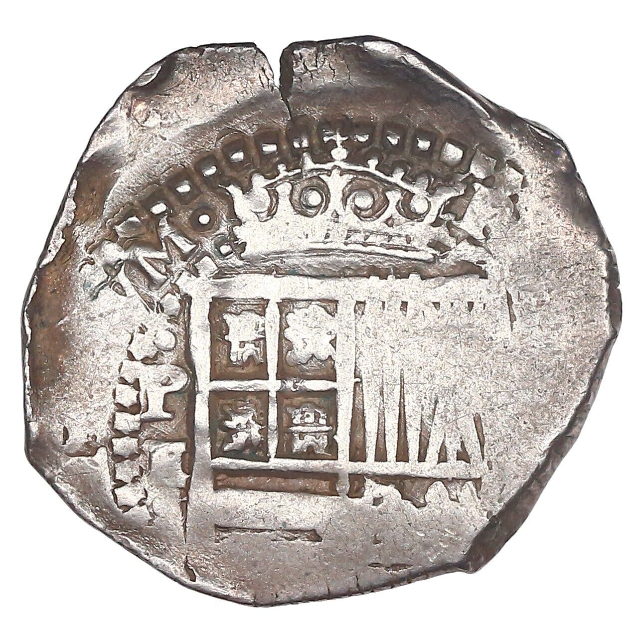 Potosi Bolivia Cob 2 Reales Philip IV 1651 E Rare ex-Mastalir (Plate Coin)