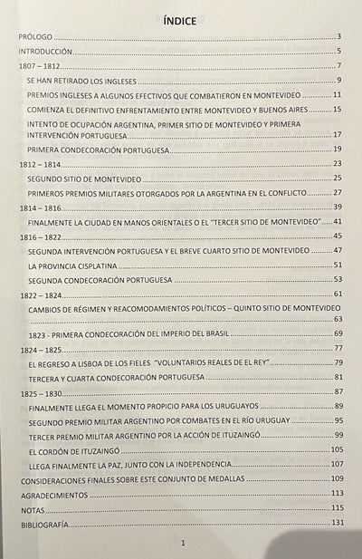 Premios y Condecoraciones en Territorio Uruguayo 1807-1830 by Fernando Chao (h)