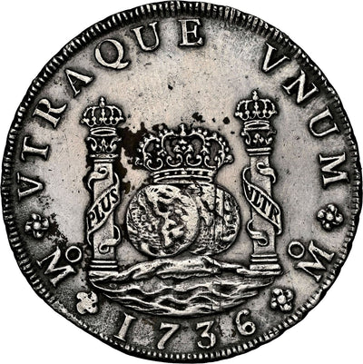 Rooswijk Shipwreck (1739) MEXICO Silver Pillar 8 Reales 1736 MF NGC UNC Details