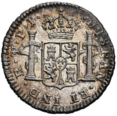 BOLIVIA Potosí Silver Bust 1/2 Real Charles IV 1807 PF NGC MS 63 Finest Known