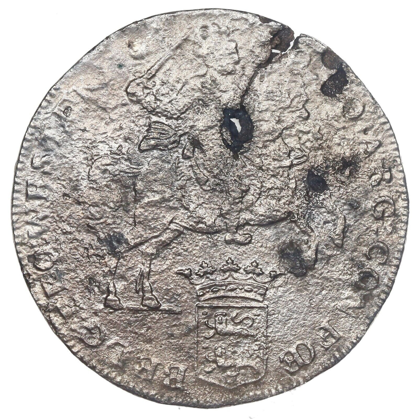 Netherlands Westfriesland Silver Rider Ducatoon 1742 Hollandia Shipwreck w/ COA