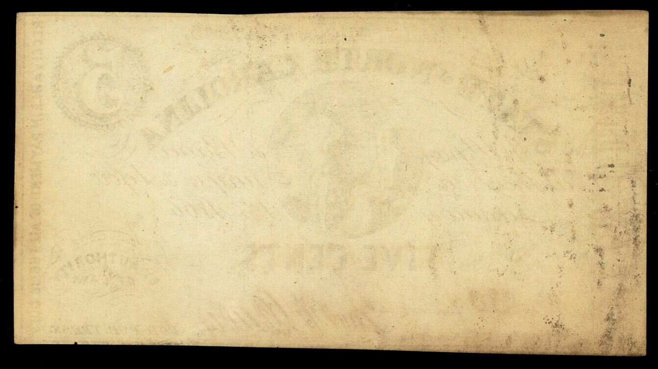 Raleigh State of North Carolina 5 Cents Jan. 1, 1863 Civil War Note