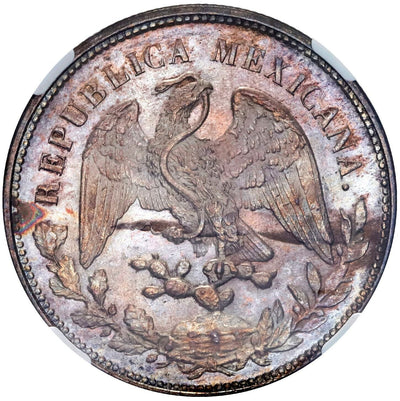 MEXICO Mexico City Silver Cap-and-Rays 1 Peso 1901 AM NGC MS 64 Toned KM-409.2