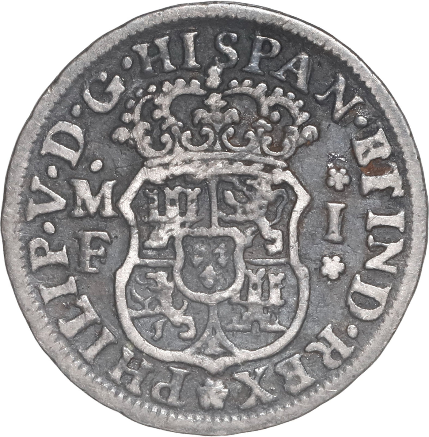 MEXICO, Mexico City, pillar 1 real, Philip V, 1738 MF.