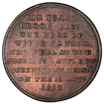 Upper Canada Copper 1/2 Penny Token 1812 Sir Isaac Brook ex-Baker