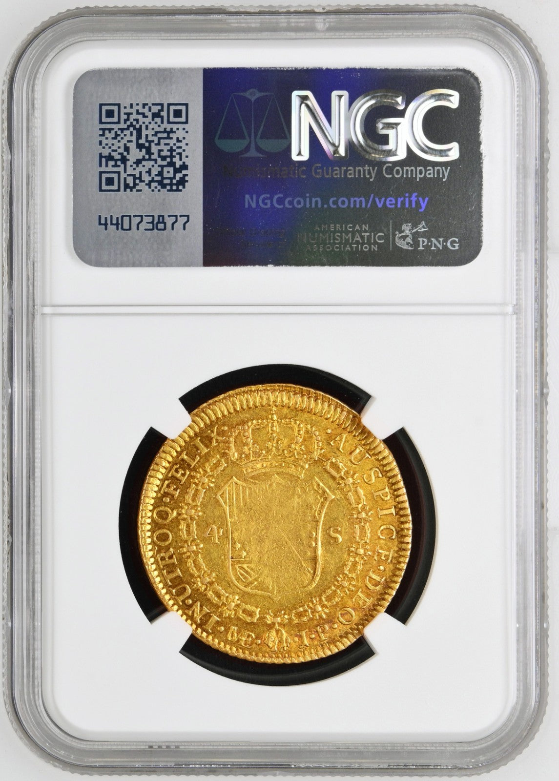 PERU Lima Gold bust 4 Escudos Ferdinand VII 1819 JP NGC XF Details KM-128 Scarce
