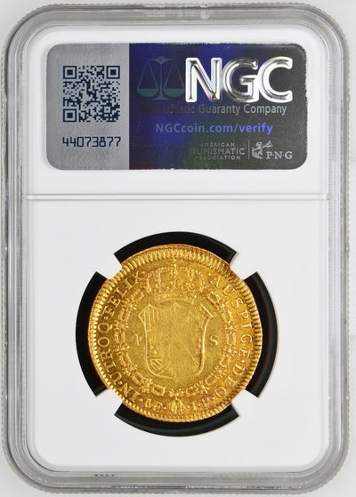PERU Lima Gold bust 4 Escudos Ferdinand VII 1819 JP NGC XF Details KM-128 Scarce