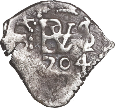 Peru, Lima, cob 1/2 real, Philip V, 1704.