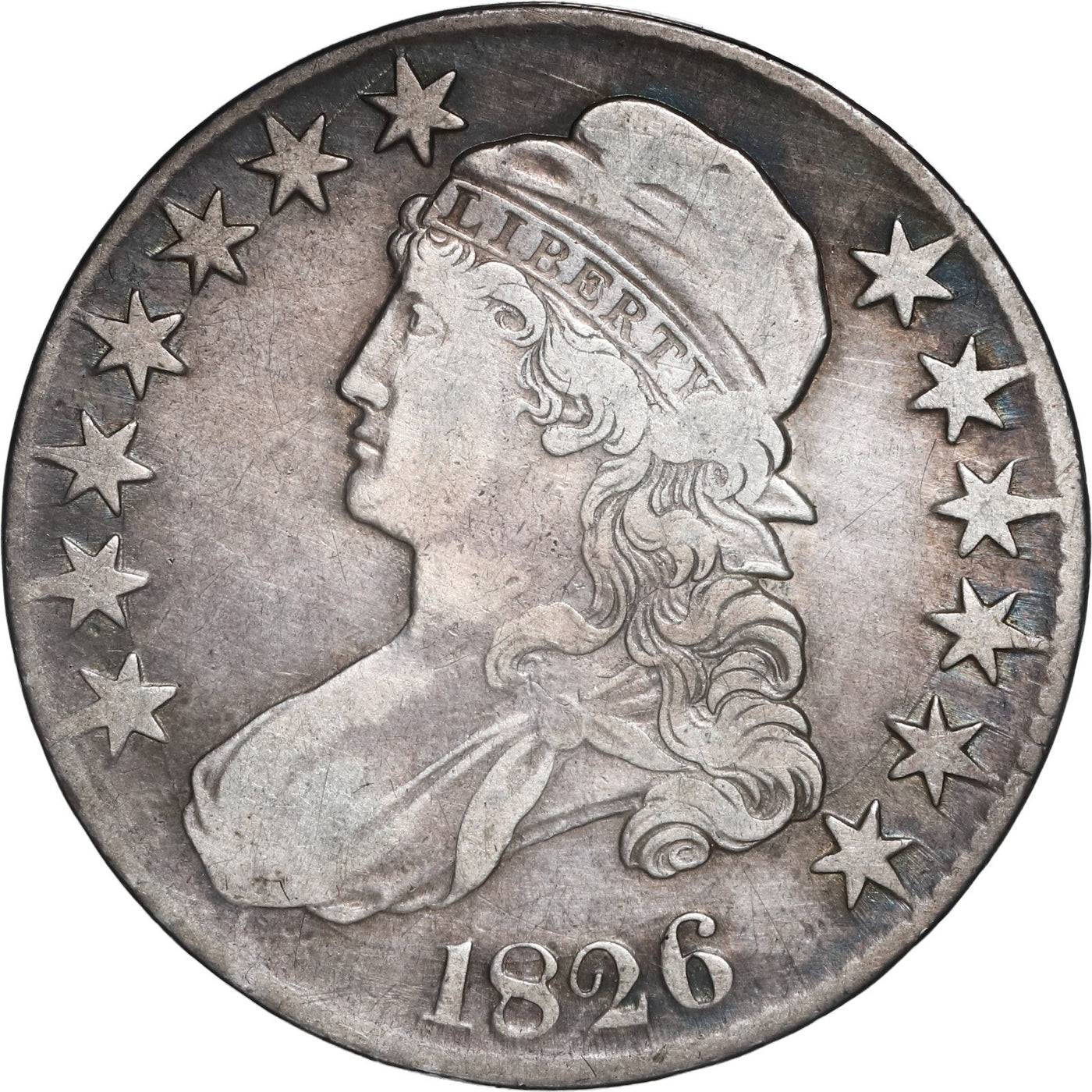 UNITED STATES, Philadelphia mint, Capped Bust half dollar, 1826, Lettered Edge.