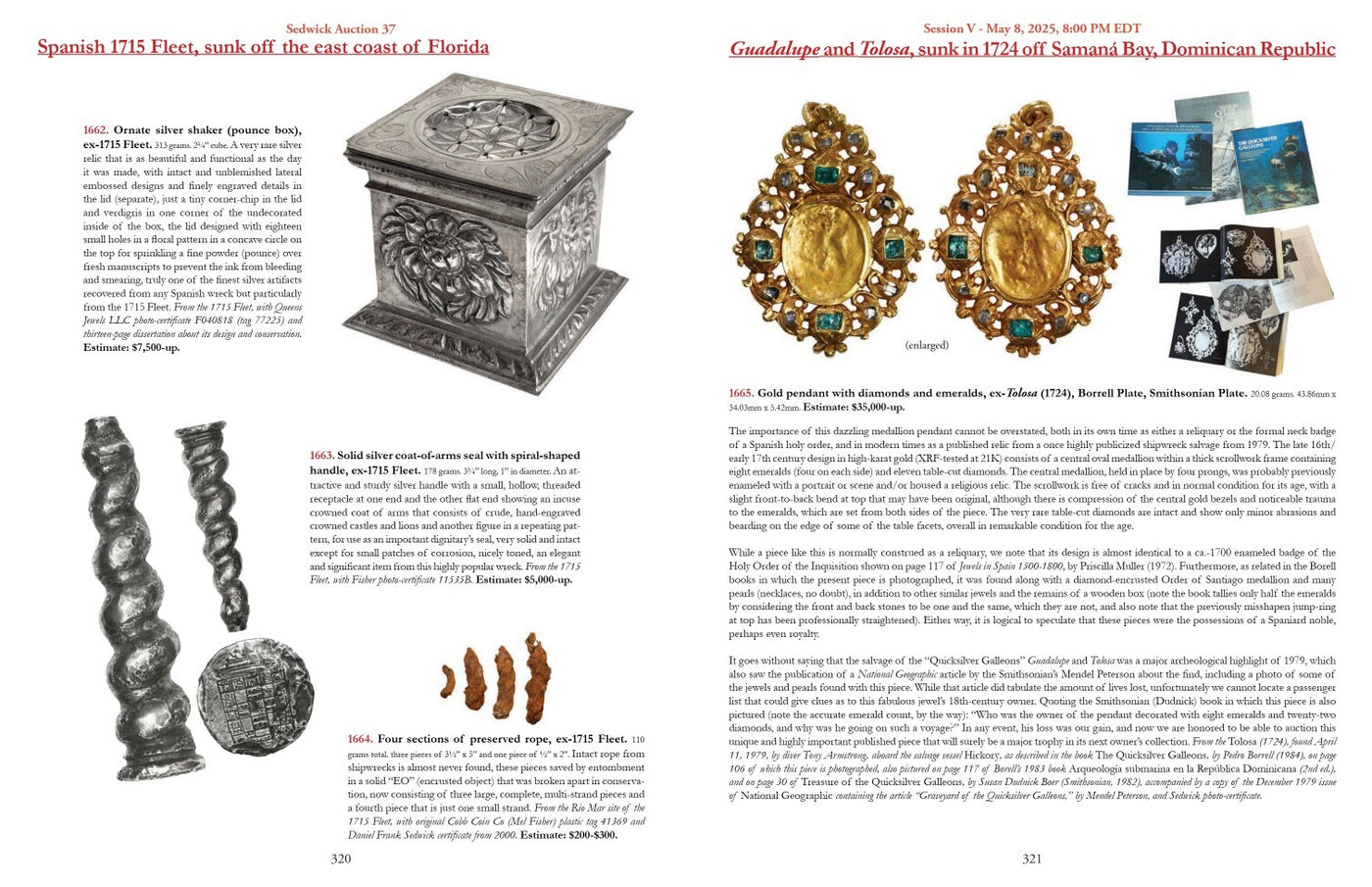Sedwick Treasure, World, U.S. Coins & Paper Money Auction 37 Catalog May 2025