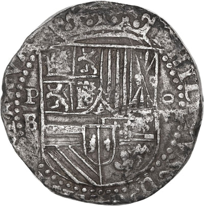 Potosí, Bolivia Silver Cob 8 Reales Philip II Assayer B (3rd Period)