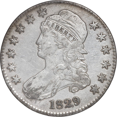 UNITED STATES, Philadelphia mint, Capped Bust half dollar, 1829, Lettered Edge.