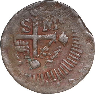 COLOMBIA, Santa Marta, Royalist issue, copper 1/4 real, Ferdinand VII, 1820.