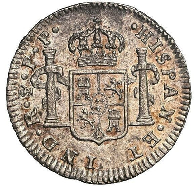 BOLIVIA Potosí Silver Bust 1/2 Real Charles IV 1795 PP NGC MS 63 Finest Known