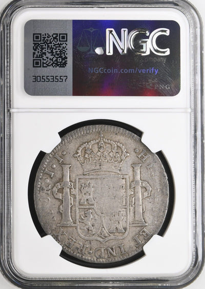 PORTUGAL 870 Reis Countermark (1834) on Mexico 1817 JJ 8R NGC VF 30 Ex-Hubbard