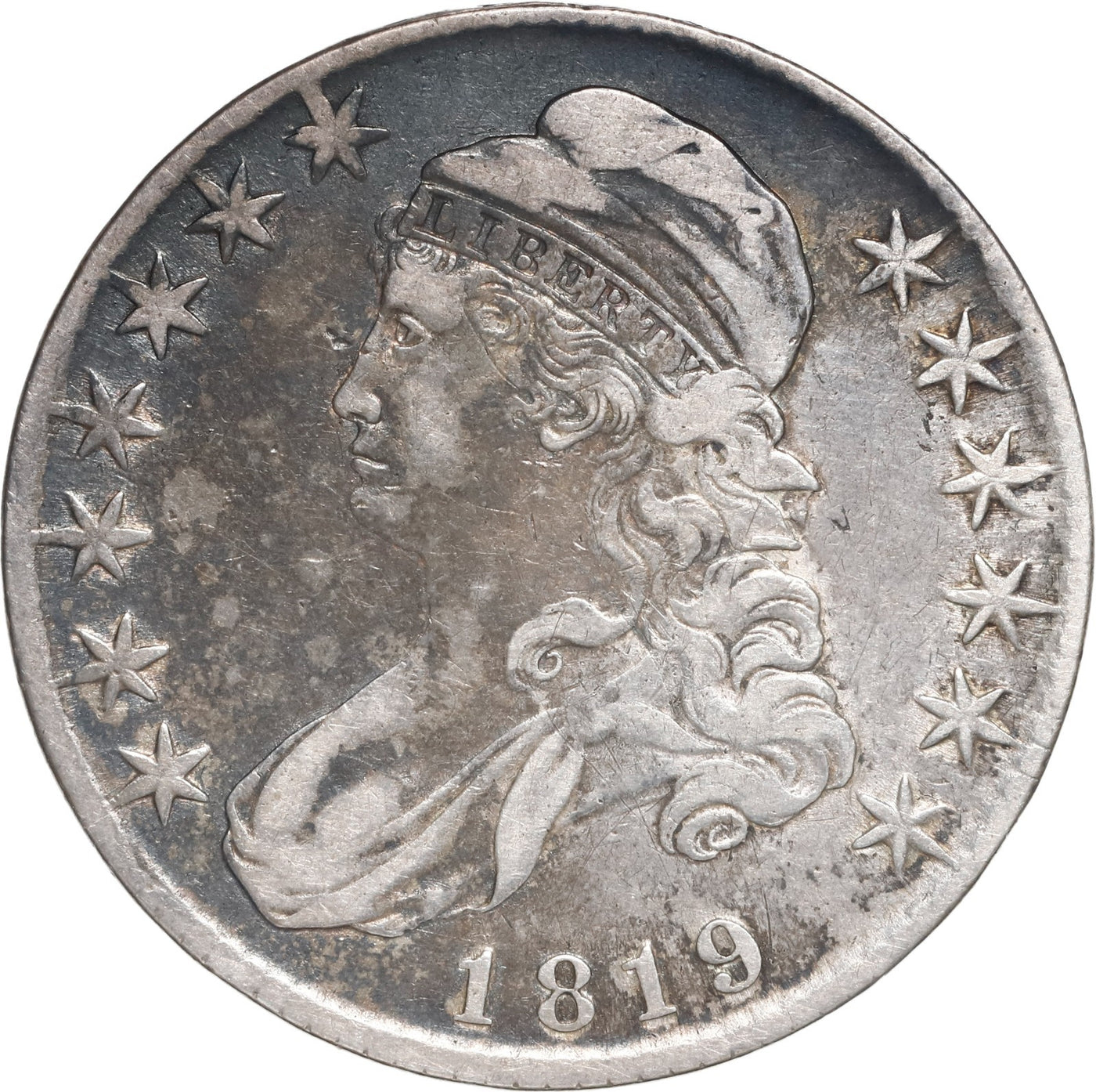 UNITED STATES, Philadelphia mint, Capped Bust half dollar, 1819, Lettered Edge.