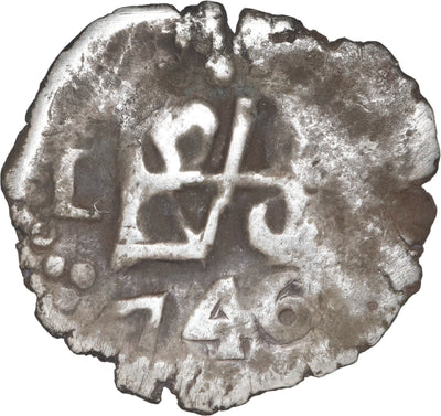 Peru, Lima, cob 1/2 real, Philip V, 1746.