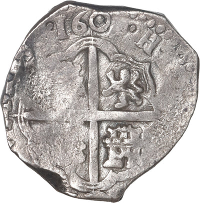 SPAIN, Seville, cob 2 reales, Philip III, assayer not visible, OMNIVM in legend.