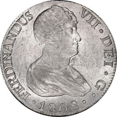 SPAIN, Seville, bust 8 reales, Ferdinand VII, 1808 CN, PCGS MS62.