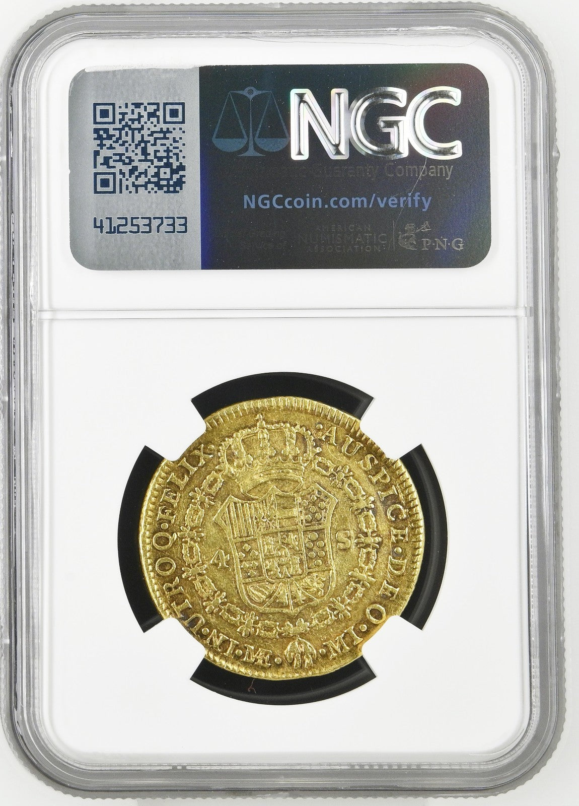 PERU Lima Gold Bust 4 Escudos Charles III 1780 MI NGC AU 53 Sole Finest Known!