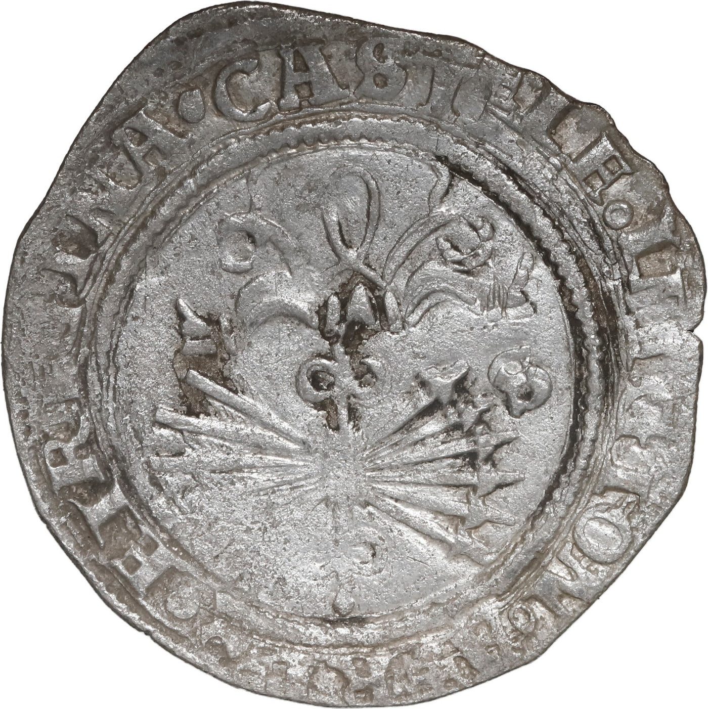 SPAIN, Seville, 1 real, Ferdinand-Isabel, no assayer, mintmark S on reverse.