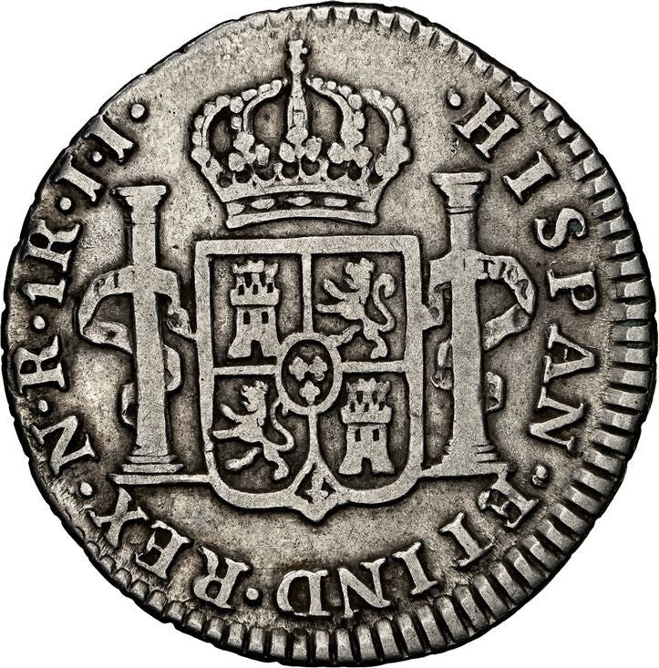 COLOMBIA, Bogotá, bust 1 real, Charles IV, 1798 J J, mintmark N•R, NGC VF 25