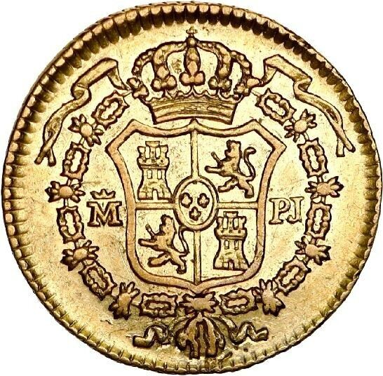 SPAIN Madrid Gold Bust 1/2 Escudo Charles III 1775 PJ KM-415.1 Cal-1262 Rare