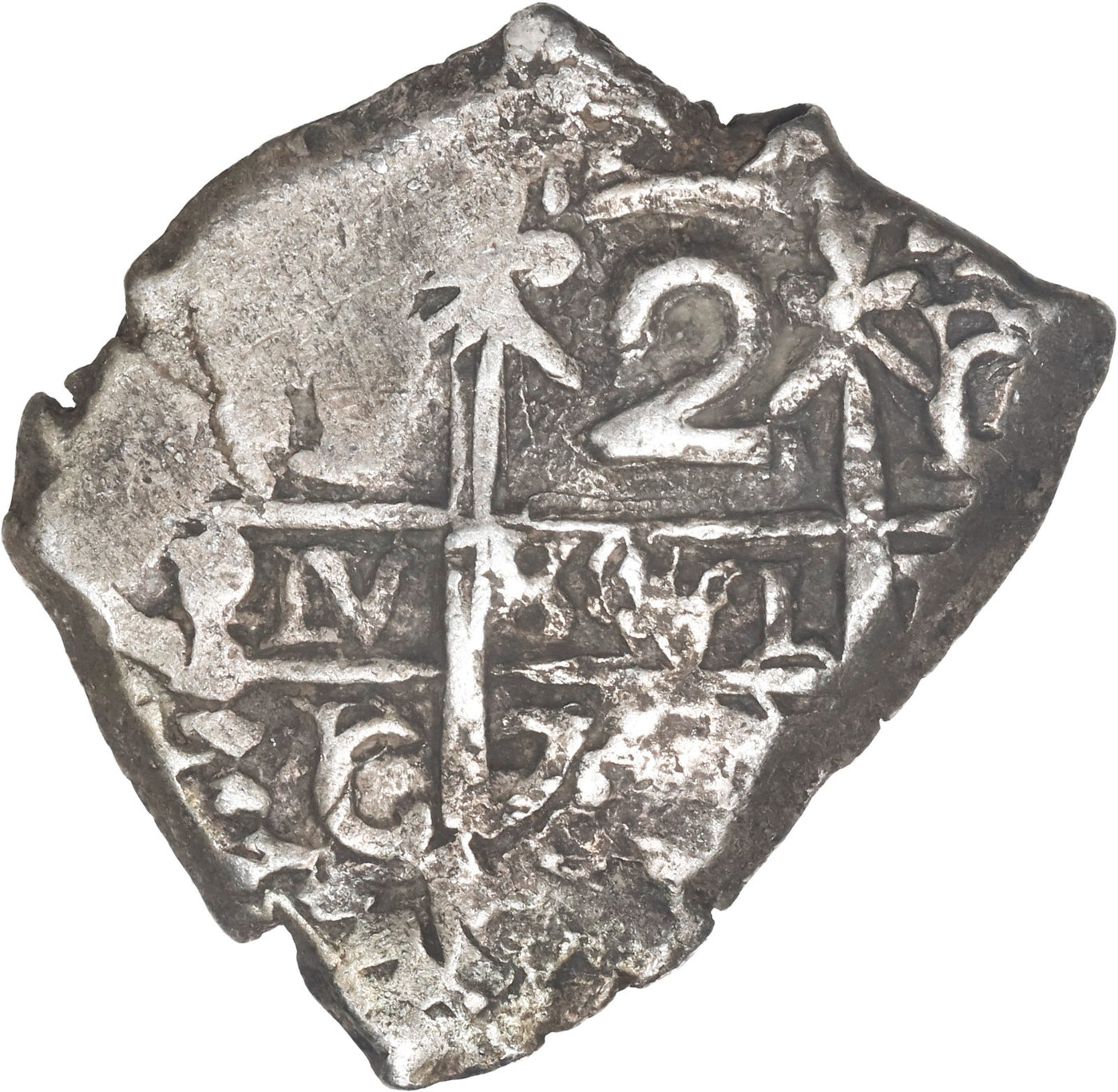 BOLIVIA, Potosi, cob 2 reales, 1742 C/P, rare.
