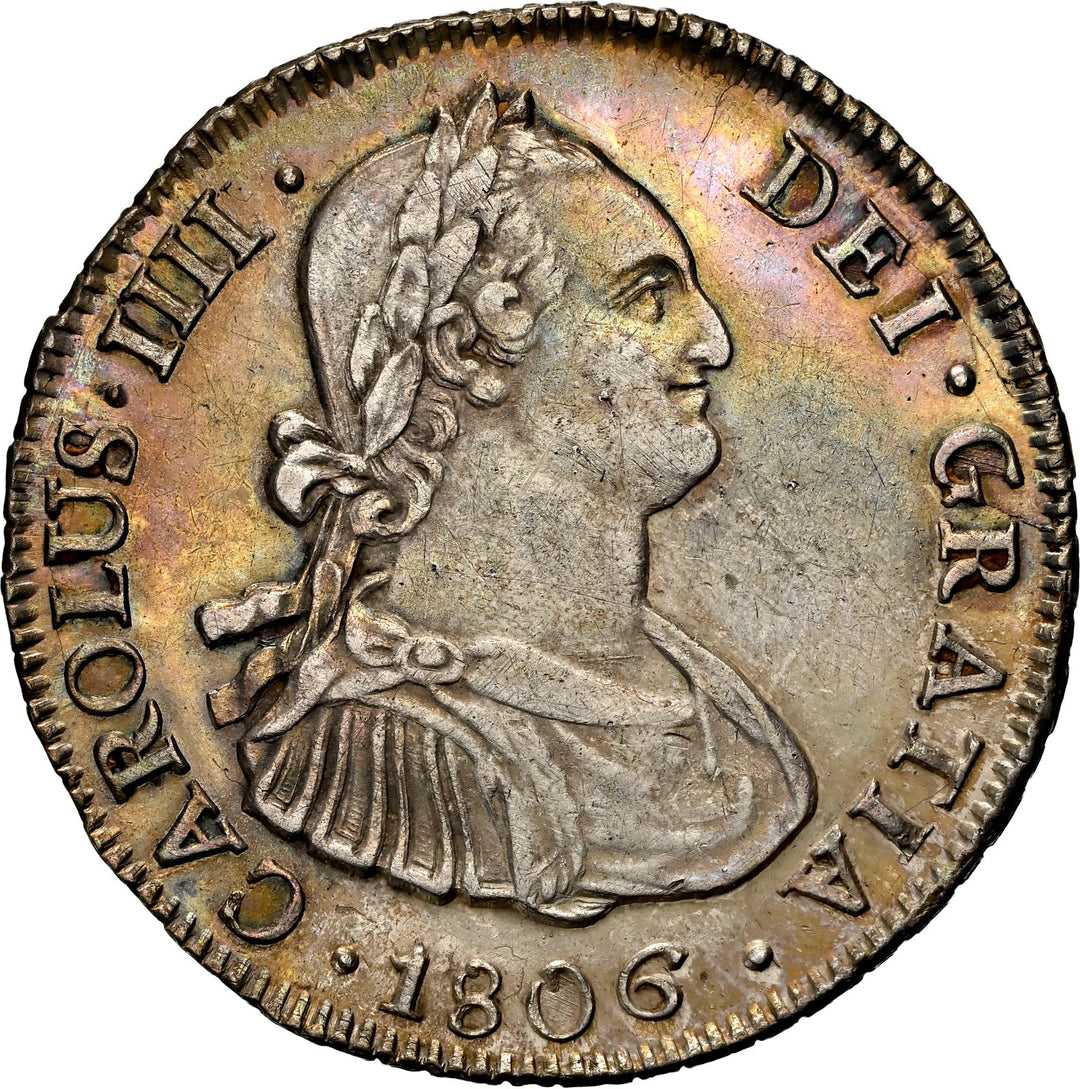 CHILE, Santiago, bust 4 reales, Charles IV, 1806 FJ, NGC AU