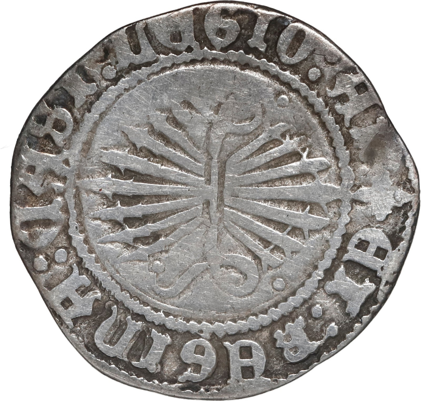 SPAIN, Seville, ½ real, Ferdinand-Isabel, assayer * below S under yoke