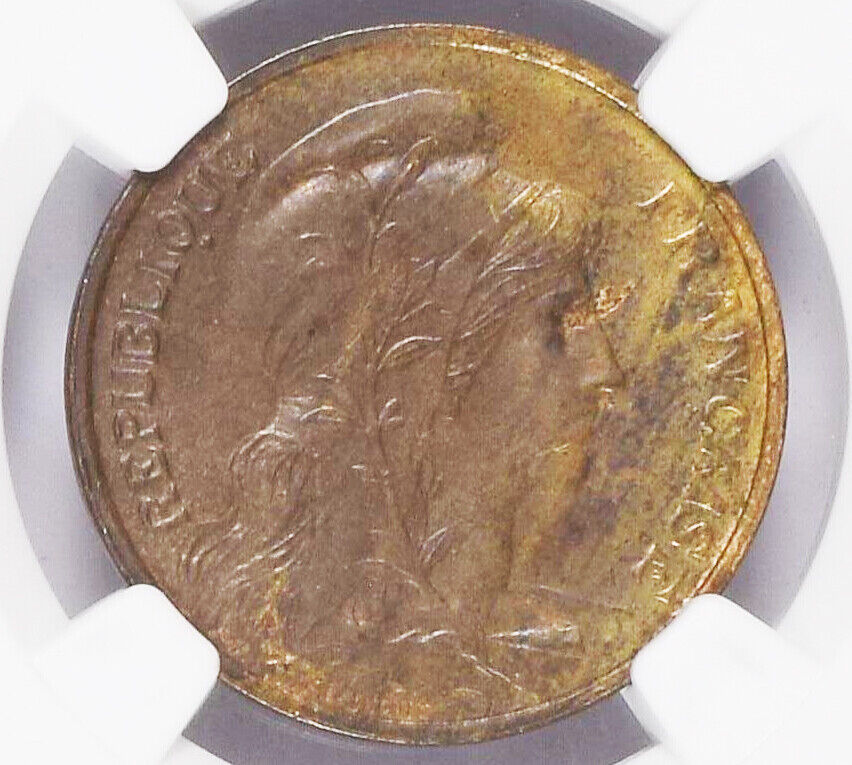 France, bronze 5 centimes, 1903, NGC MS 62 Brown. NGC #4740369-003.