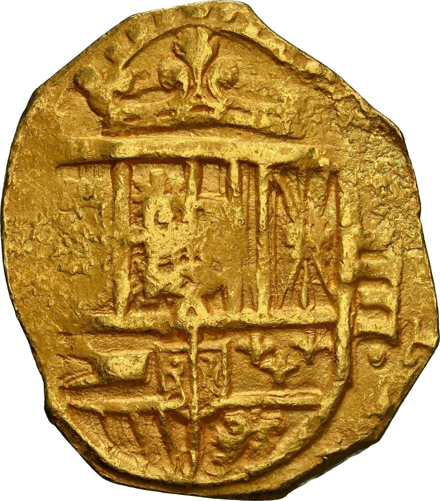 SPAIN Seville Gold Cob 4 Escudos 1641 (R) Certified NGC MS 60 Rare