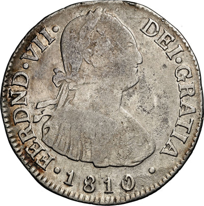 COLOMBIA, Popayán, bust 2 reales, Ferdinand VII (bust of Charles IV), 1810 JF